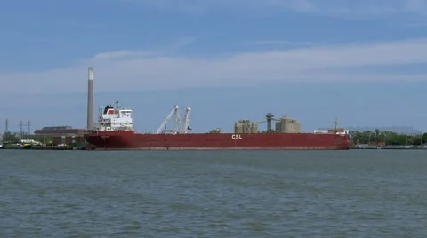 Generic ship docked in Toronto Canada Stock Footage 50860512