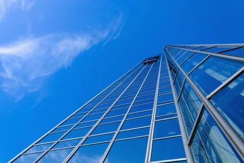 Generic skyscraper over blue sky Stock Photos