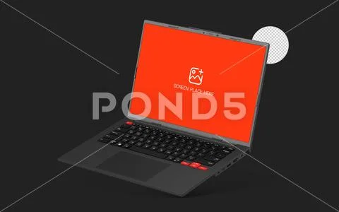 Generic Sleek Laptop Mockup for Branding and Web Design Presentation PSD 模板