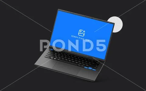 Generic Sleek Laptop Mockup for Branding and Web Design Presentation PSD Template