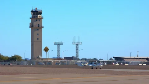 Generic Small Private Airplane Taxiing at Airport Video stock 101098967