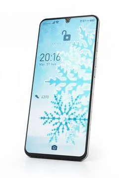 Generic smartphone with fictitious screen interface and camera design isol... Stock Photos