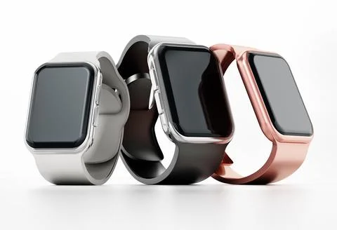 Generic smartwatches isolated on white background. 3D illustration Stock Illustration