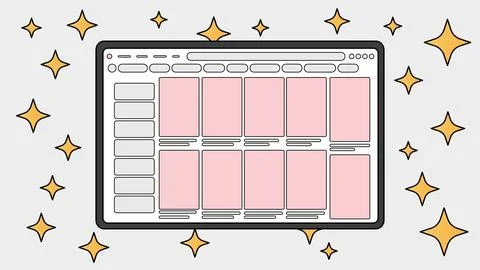 Generic Social Bookmarking Website Interface Stock Illustration