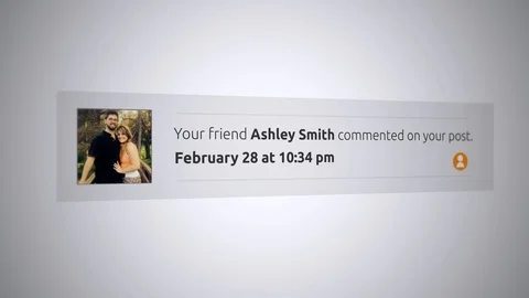 Generic Social Media Pop-Up Notification - Commented on your post ALT Stock Footage 86539232