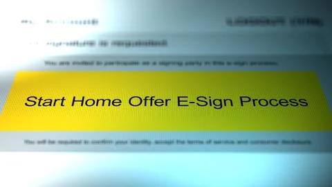 A Generic Starting of a Home Offer E-Sign Process E-Sign Form 10 イラスト素材