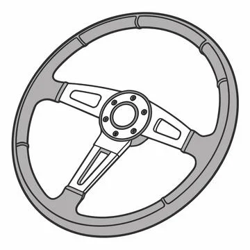 Generic Steering Wheel Design Isolated on White Background Vector Stock Illustration