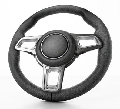 Generic steering wheel isolated on white background. 3D illustration Stock Illustration
