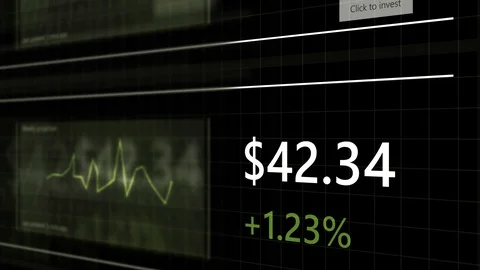 Generic Stock Trading Site Featuring Scrolling Stock Market Projections and Grap Stock Footage 128179686