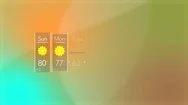 Generic Sunny News Weather Weekly Forecast Interface Stock Footage