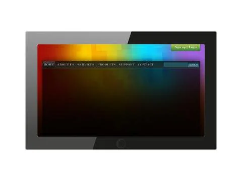 Generic tablet pc on white background. Stock Photos