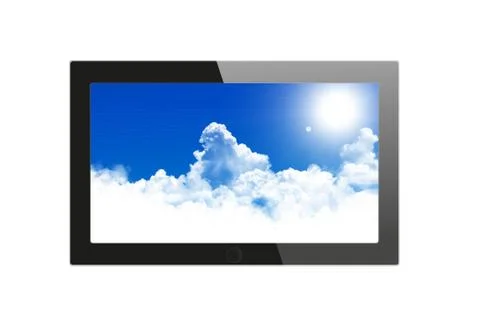 Generic tablet pc on white background. Stock Photos