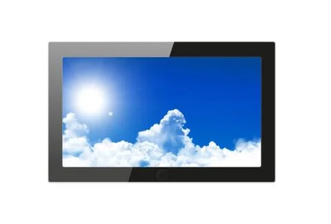 Generic tablet pc on white background. Stock Photos