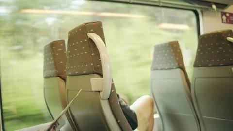 Generic train interior modern in speed Video stock 110924584