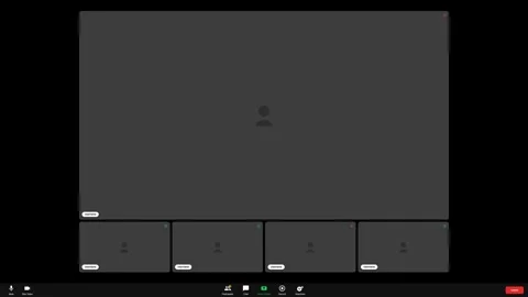 Generic video call interface with five participants layout. 4K Video Video stock 340304430