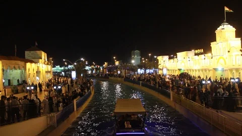 A Generic view of annual Dubai Shopping Festival at Global Village Stock Footage 86595809