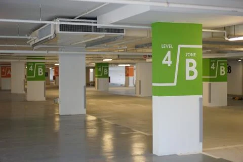 Generic view of underground carpark Stock Photos