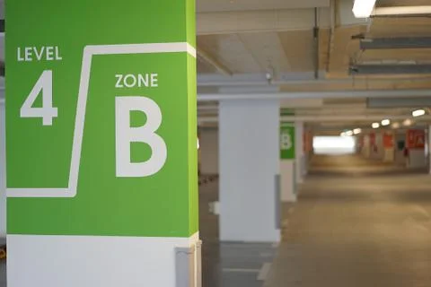 Generic view of underground carpark Stock Photos