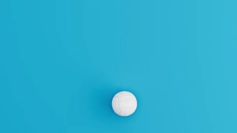 Generic Volleyball Ball Rolling in Circular Loop on Blue Background. 3D Render A Video stock 339275892