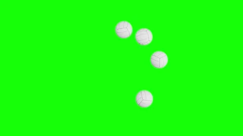 Generic Volleyball Balls Loading Spinner, Loop 3D Animation on Green Screen Stock Footage 340326249