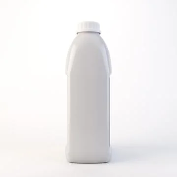 Generic White 3 Litre Cleaning Container 3D Render Stock Illustration