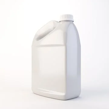 Generic White 3 Litre Cleaning Container 3D Render Stock Illustration