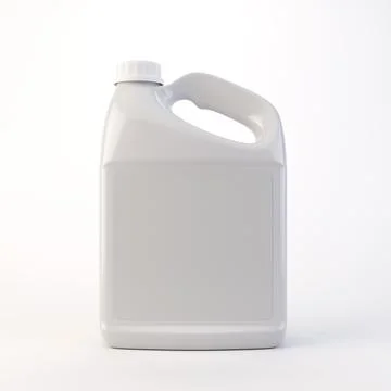 Generic White 3 Litre Cleaning Container 3D Render Stock Illustration