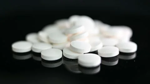 Generic White Pills Rotating Stock Footage 232278756