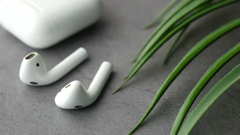 Generic Wireless Ear Phone - white color Stock Footage 188880691