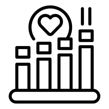 Generosity graph chart icon outline vector. Love charity Illustrazione stock