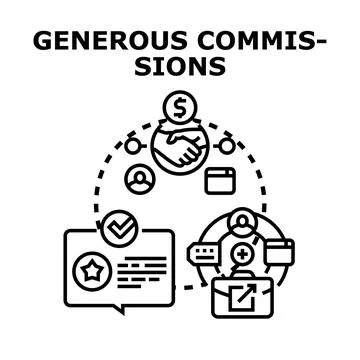 Generous commissions payment system and business rewards Stock Illustration