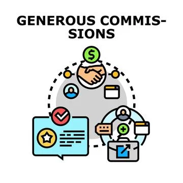 Generous commissions payment system and business rewards Stock Illustration