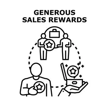 Generous sales rewards program concept vector Stock Illustration
