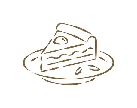 A Generous Slice Of Layered Sponge Cake On A Plate Vector Illustration Illustrazione stock
