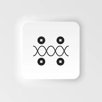 Genes, genetics. Bioengineering neumorphic style vector icon. Biotechnology for Stock Illustration