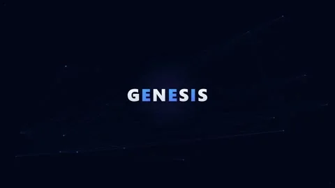 'GENESIS' text within a dynamic digital mesh 動画素材 335639736