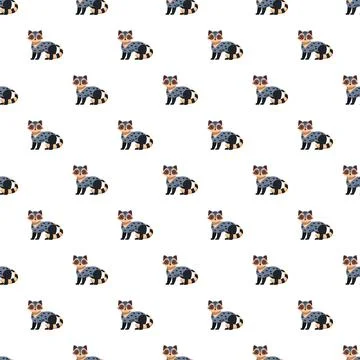 Genet wild animal seamless pattern concept background Stock Illustration