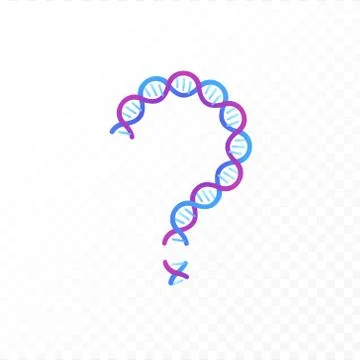 Genetic abstract concept. Question mark symbol of DNA helix sign Stock Illustration