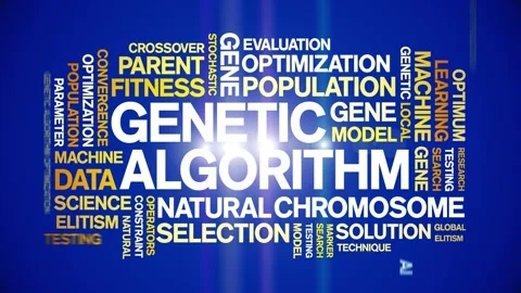 Genetic Algorithm animated word cloud,animation tag kinetic typography loop. Video stock 293761245