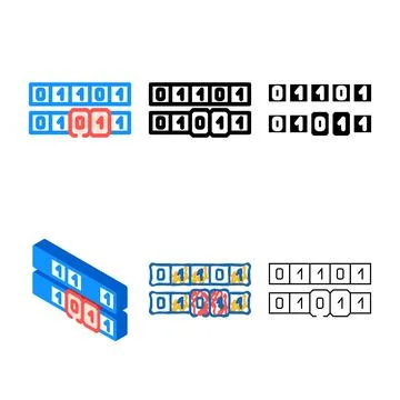 Genetic algorithm color set icon vector 스톡 일러스트