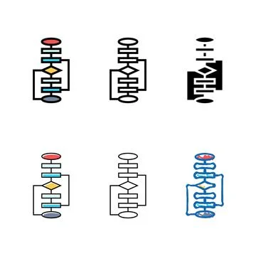 Genetic algorithm color styleset icon vector イラスト素材