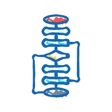 Genetic algorithm icon doodle illustration Illustrazione stock