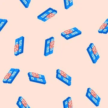 Genetic algorithm isometric icon seamless pattern 스톡 일러스트