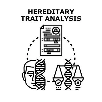 Genetic analysis determining hereditary trait characteristics Stockillustratie