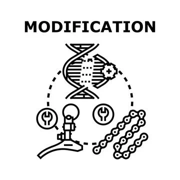 Genetic and mechanical modification concept illustrating alteration Stock Illustration