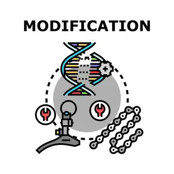 Genetic and mechanical modification concept illustrating alteration Stock Illustration