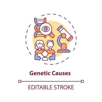Genetic causes concept icon Stock Illustration