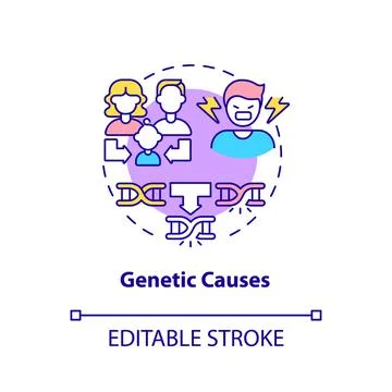 Genetic causes concept icon Stock Illustration