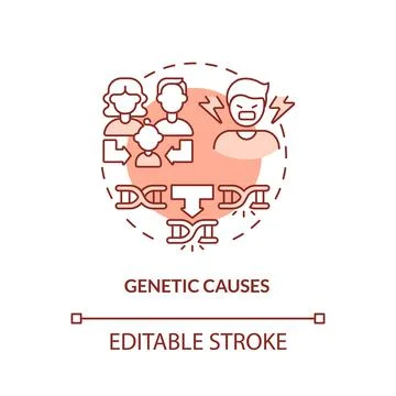 Genetic causes red concept icon Illustrazione stock