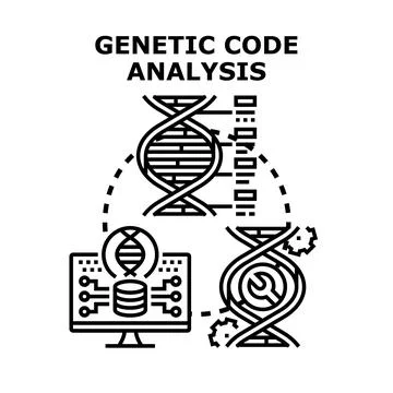 Genetic code analysis and genome sequencing research Stock Illustration
